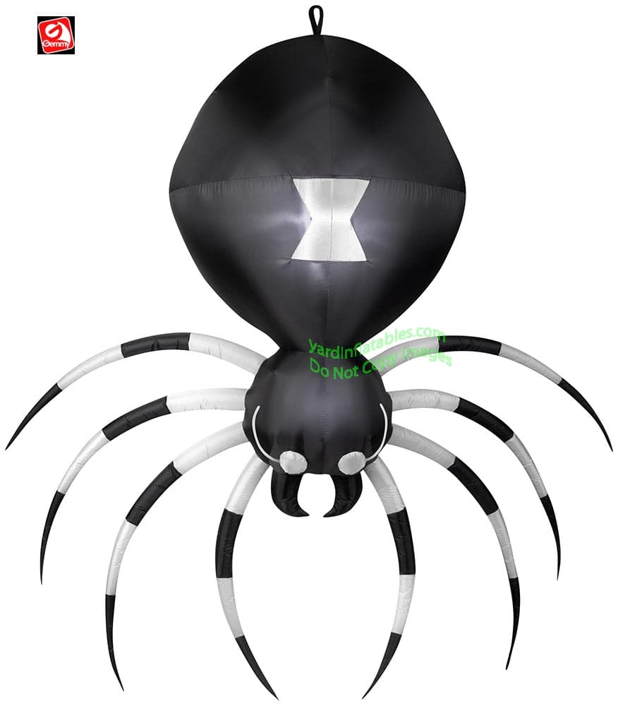 7' Gemmy Airblown Inflatable Halloween Hanging Black & White Spider ...