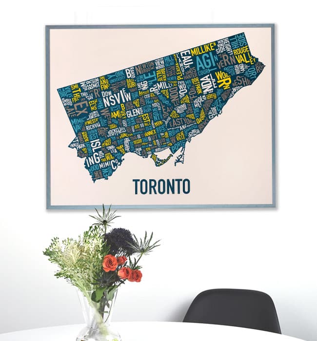 Toronto Neighborhood Map Posters & Prints - Display your love of Toronto!