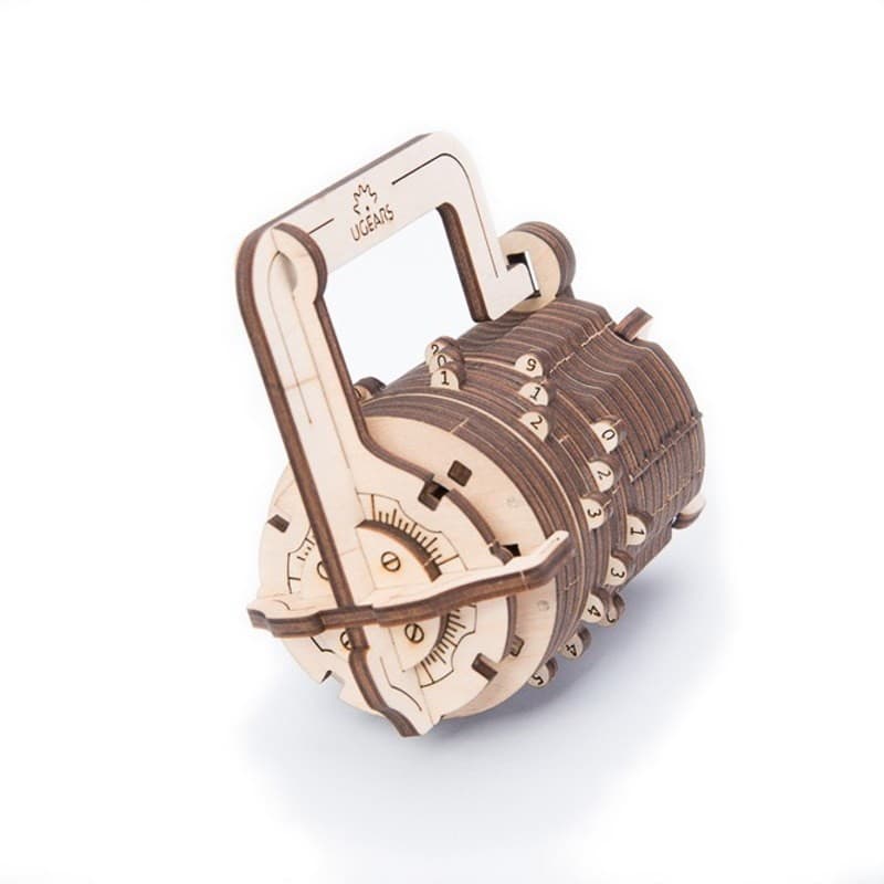 Puzzle 3D mécanique Ugears Cadenas à combinaison cryptex sur Ennapurna