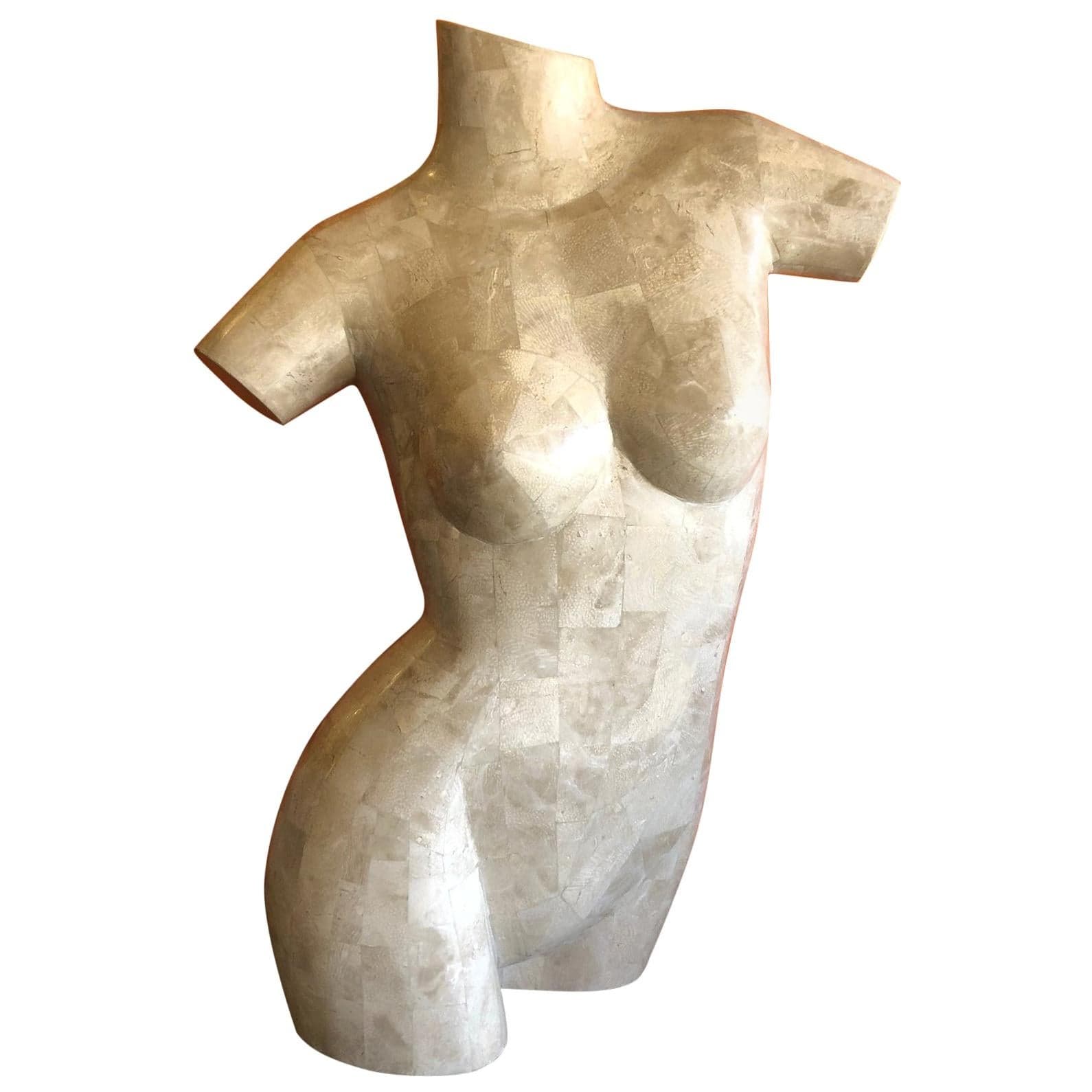 Tessellated Stone Nude Woman Torso Sculpture by Marquis of Beverly ...
