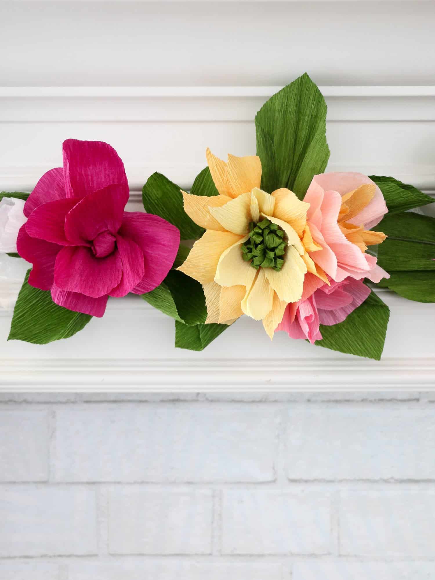 Make a Crepe Paper Flower Garland - A Beautiful Mess