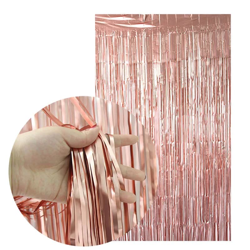 Aliexpress.com : Buy 1x2m Rose Gold Metallic Foil Fringe Tinsel ...
