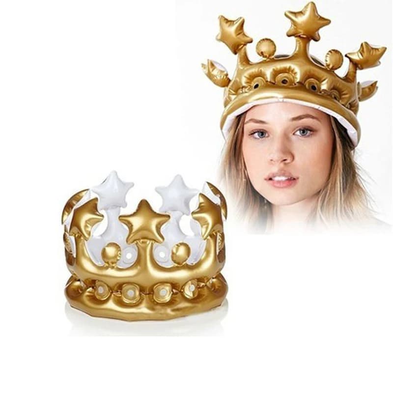 FLYDREAM Inflatable Crown Hats Creative Kids Birthday Party Hat ...