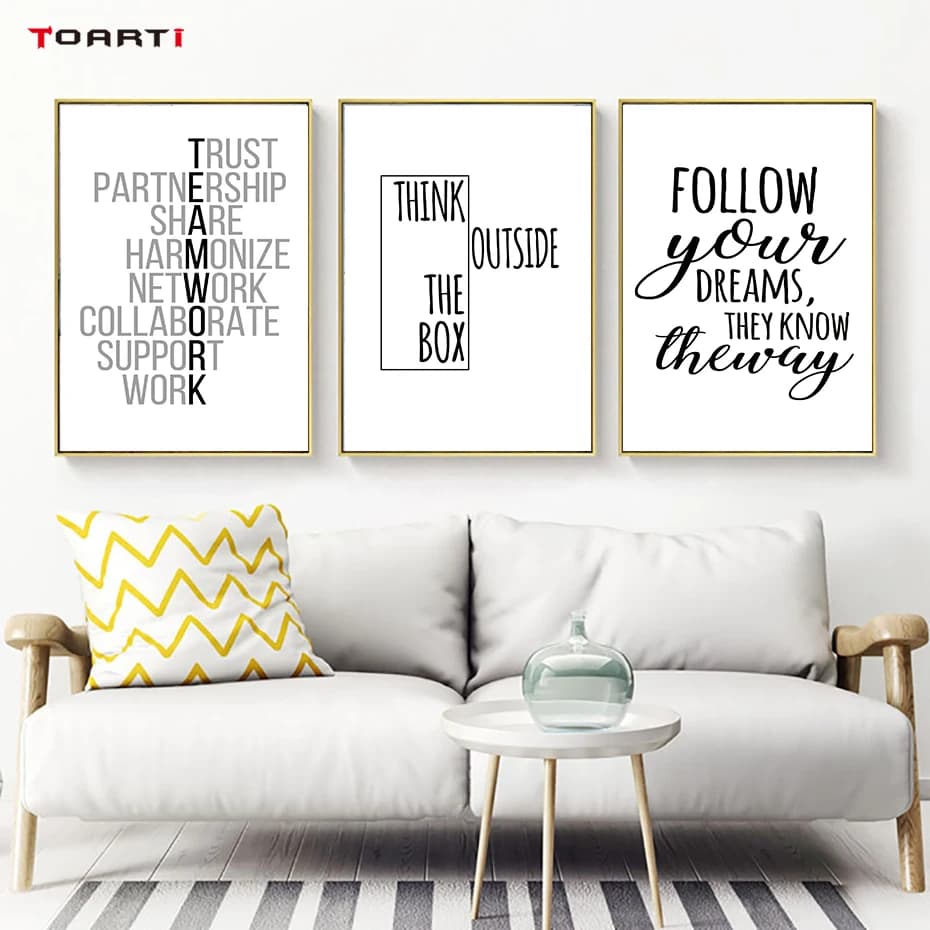 Prints Wall Hangings Framed Art Inspirational Quotes Motivational Wall ...