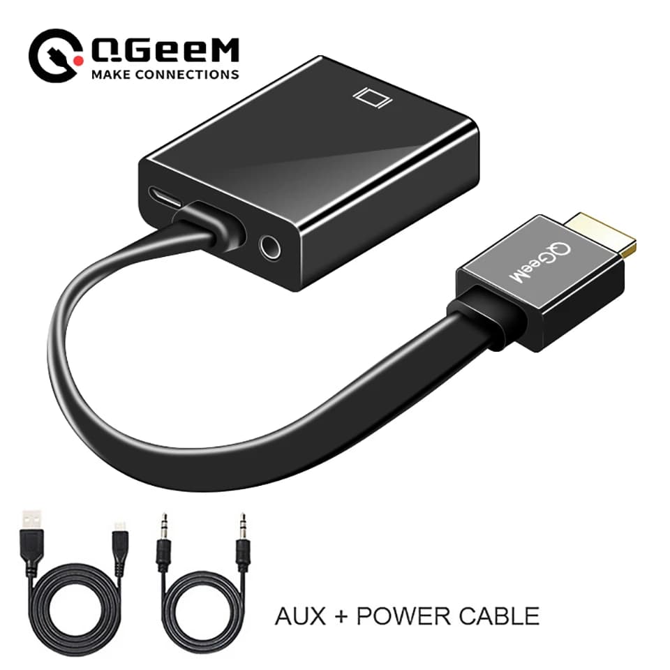 QGeeM HDMI Cable Compatible to VGA adapter Digital Video Audio ...