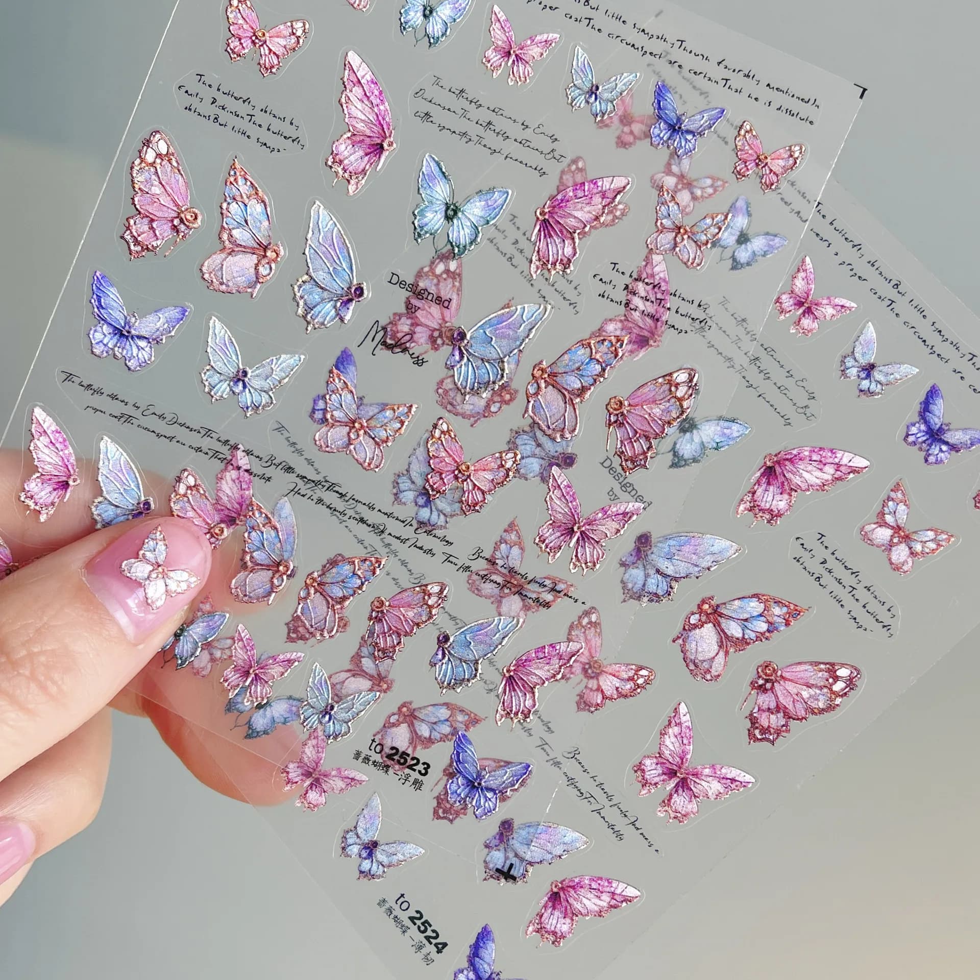 1-Sheet-5D-Realistic-Relief-Exquisite-Vivid-Pink-Dancing-Butterfly ...