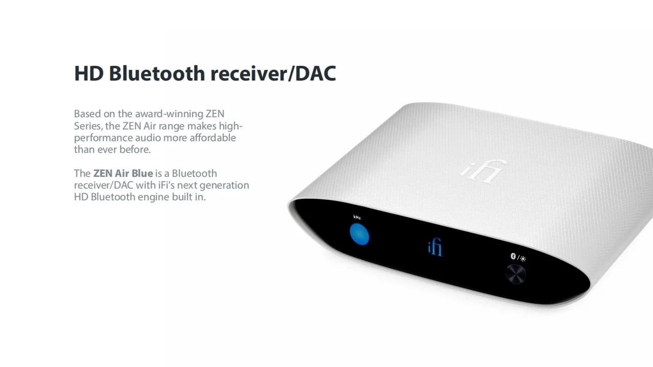 iFi ZEN Air Blue Desktop HD Bluetooth 5.1 Audio Receiver Decoder ...