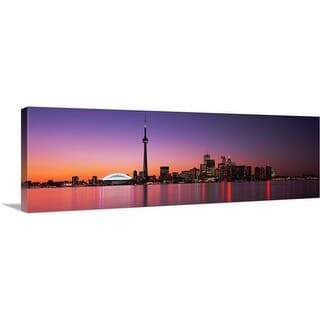 "Reflection of buildings in water, CN Tower, Toronto, Ontario, Canada ...