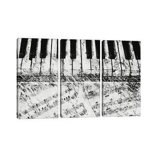 iCanvas "Black & White Piano Keys" by Dan Meneely 3-Piece Canvas Wall ...