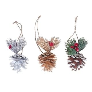 Christmas Pinecone With Berries Ornament - Set of 6 - Bed Bath & Beyond ...