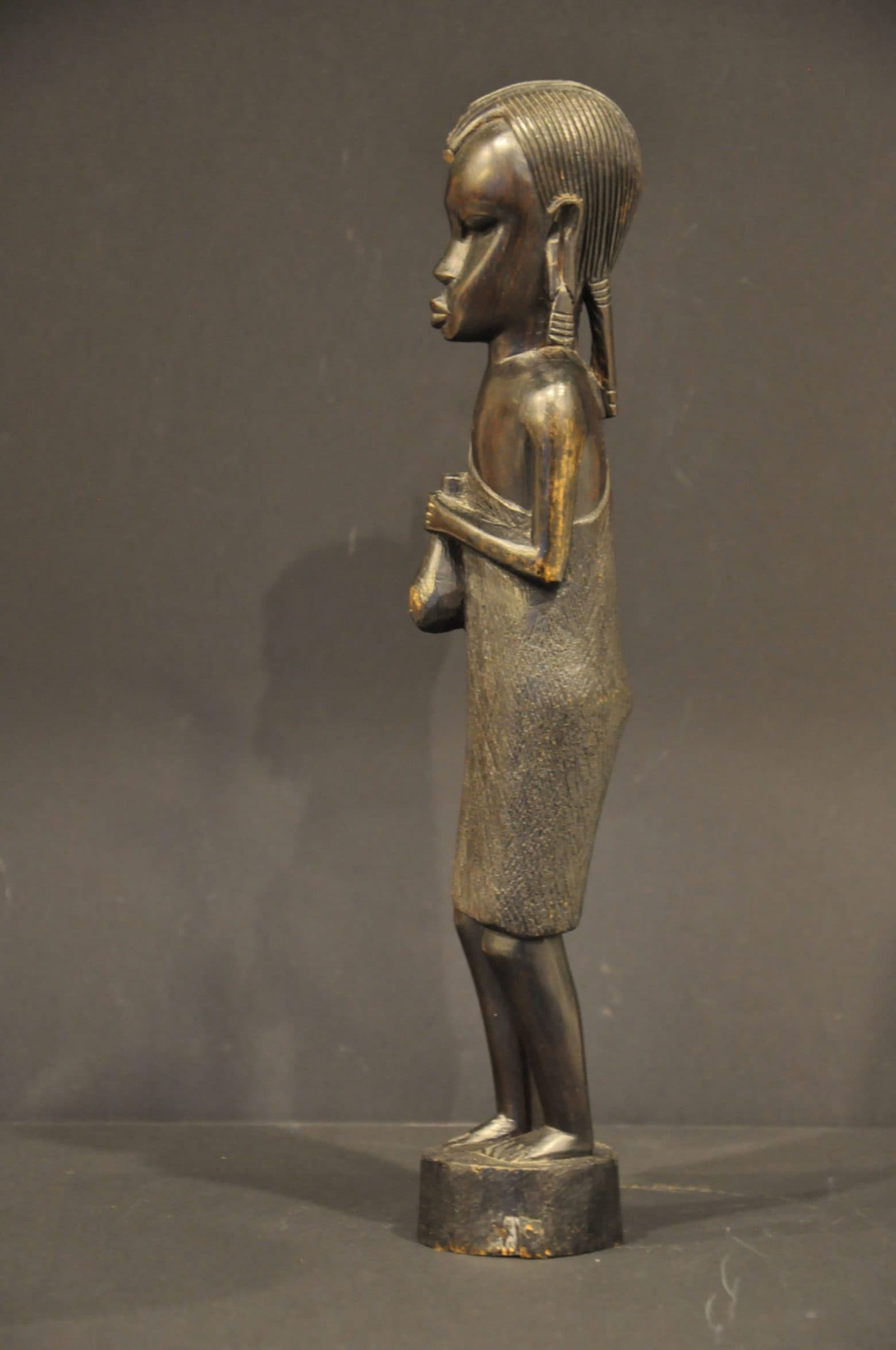 Statuette guerrier Massaï africain en bois d'ébène - AnnickAntick