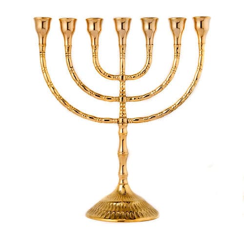 Candelabro Menorah siete llamas latón | venta online en HOLYART