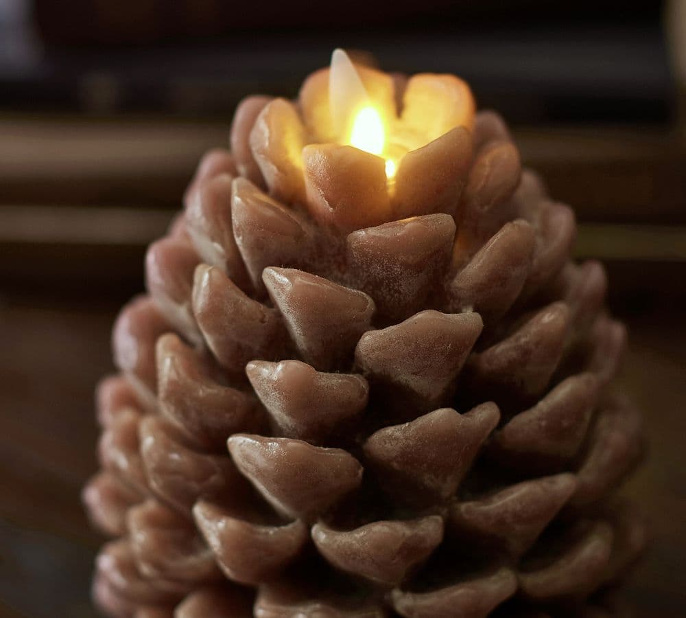 Premium Flickering Flameless Wax Pinecone Candle | Pottery Barn