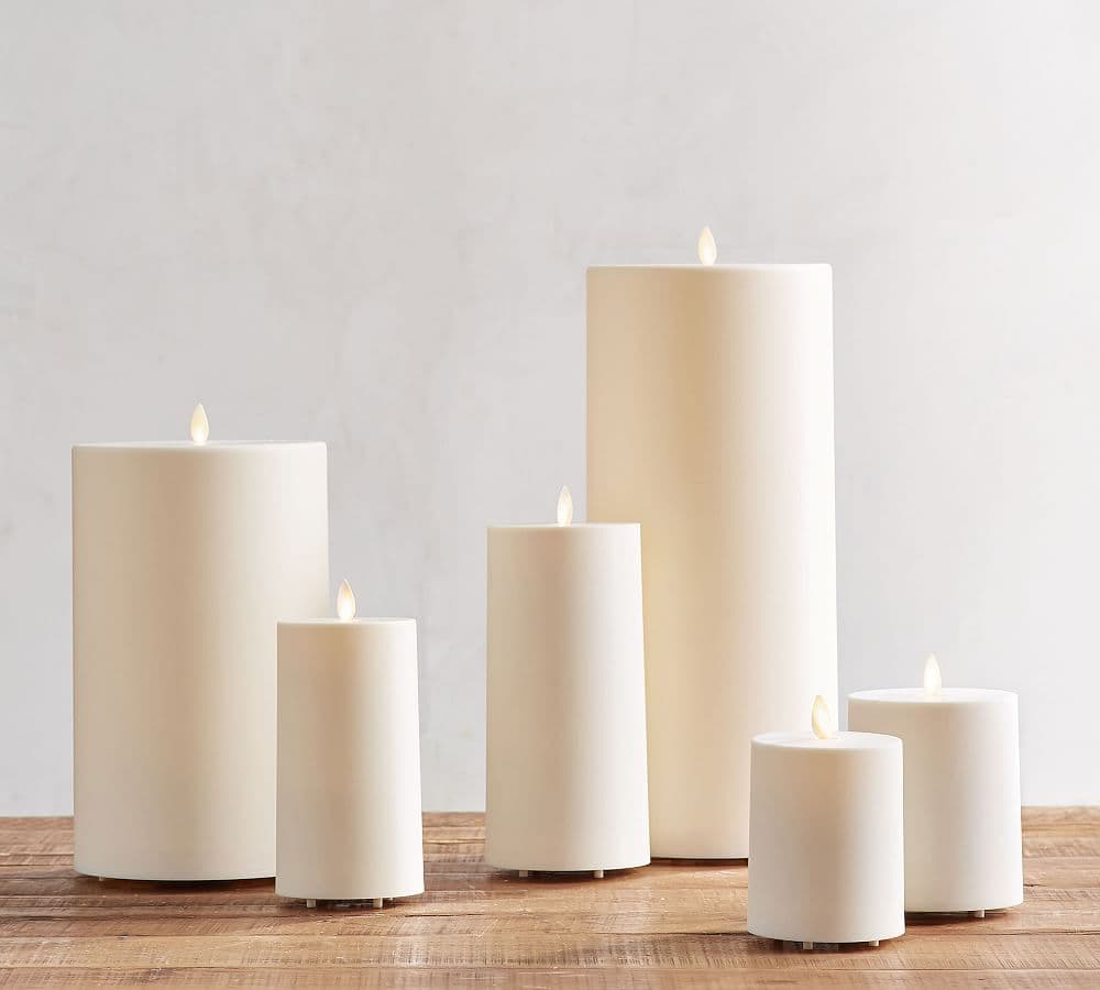 Premium Flickering Flameless Outdoor Pillar Candle | Pottery Barn
