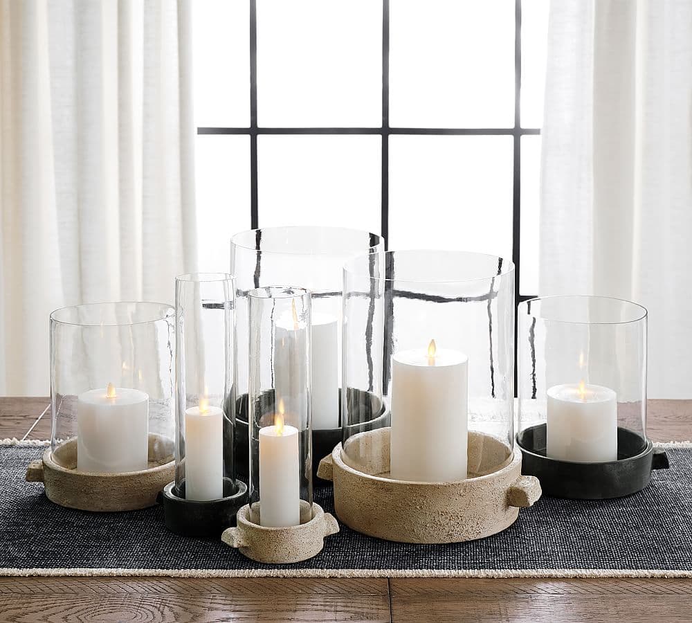 Artisan Handcrafted Ceramic Hurricane Candle Holder | Pottery Barn