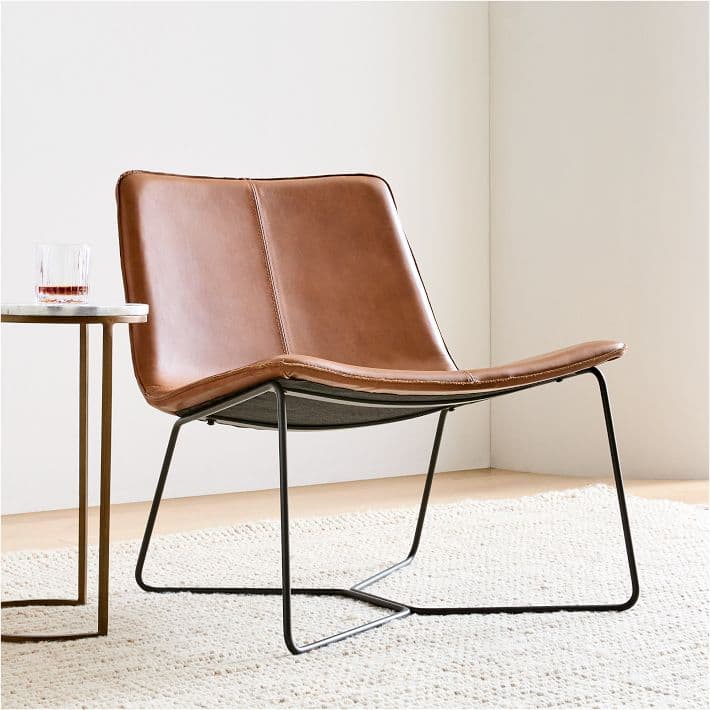 Slope Leather Lounge Chair | West Elm