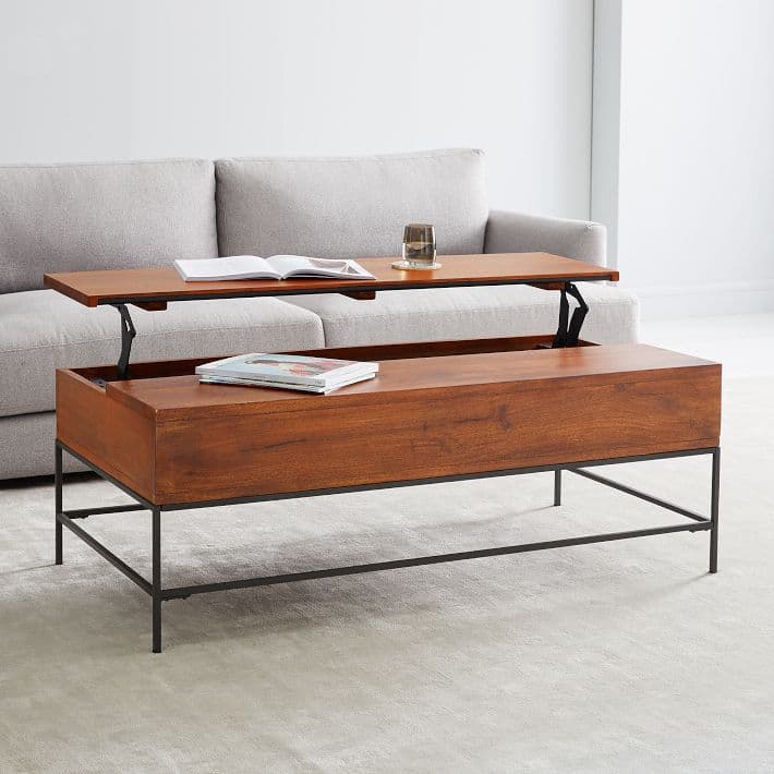 Industrial Storage Pop-Up Coffee Table | Modern Living Room ...