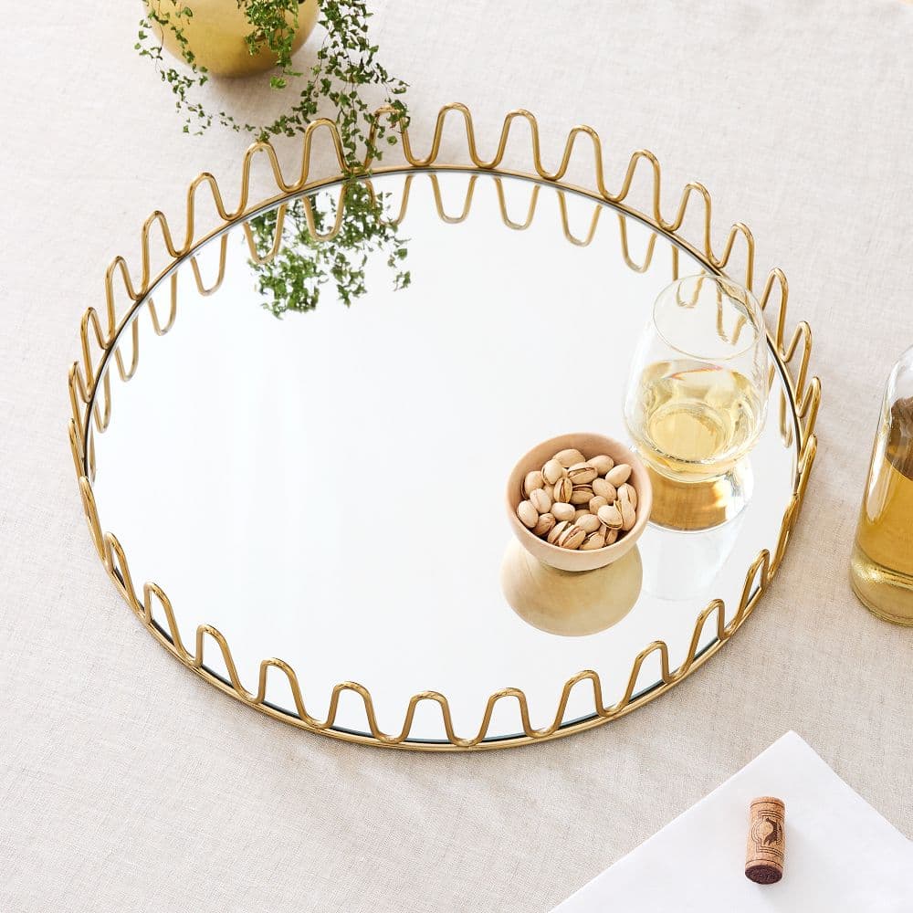 Metal Wave & Mirror Trays | West Elm