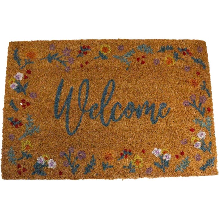 Wildon Home® Natural Botanical Welcome Coir Coconut Fiber Welcome Floor ...