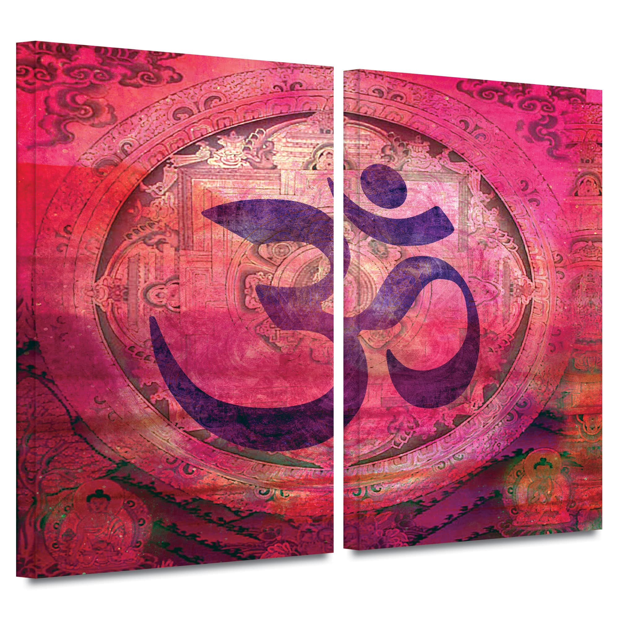 ArtWall 'Om Mandala' by Elena Ray 2 Piece Graphic Art on Wrapped Canvas ...