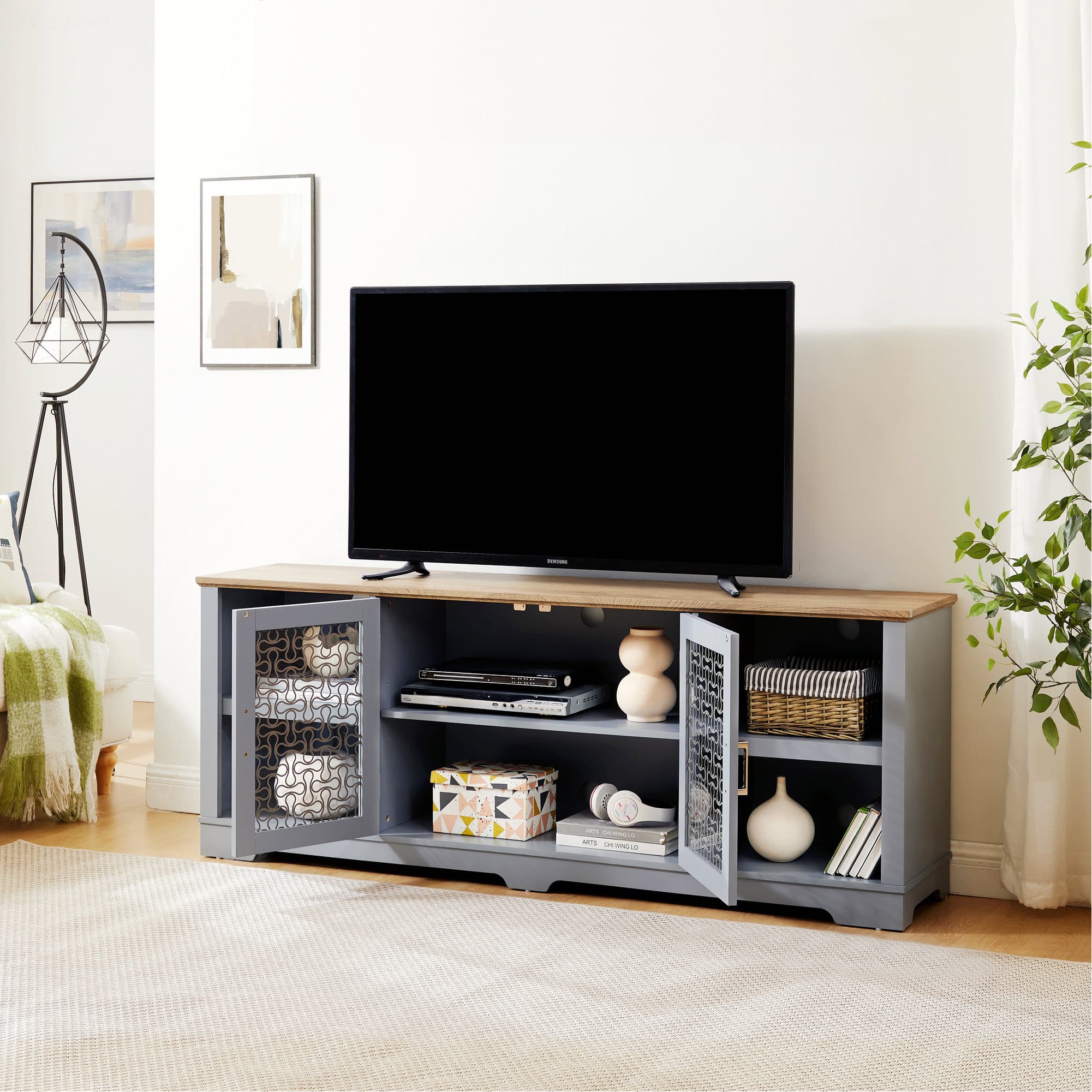 Lark Manor™ Farmhouse TV Media Stand, Entertainment Console For TV Up ...
