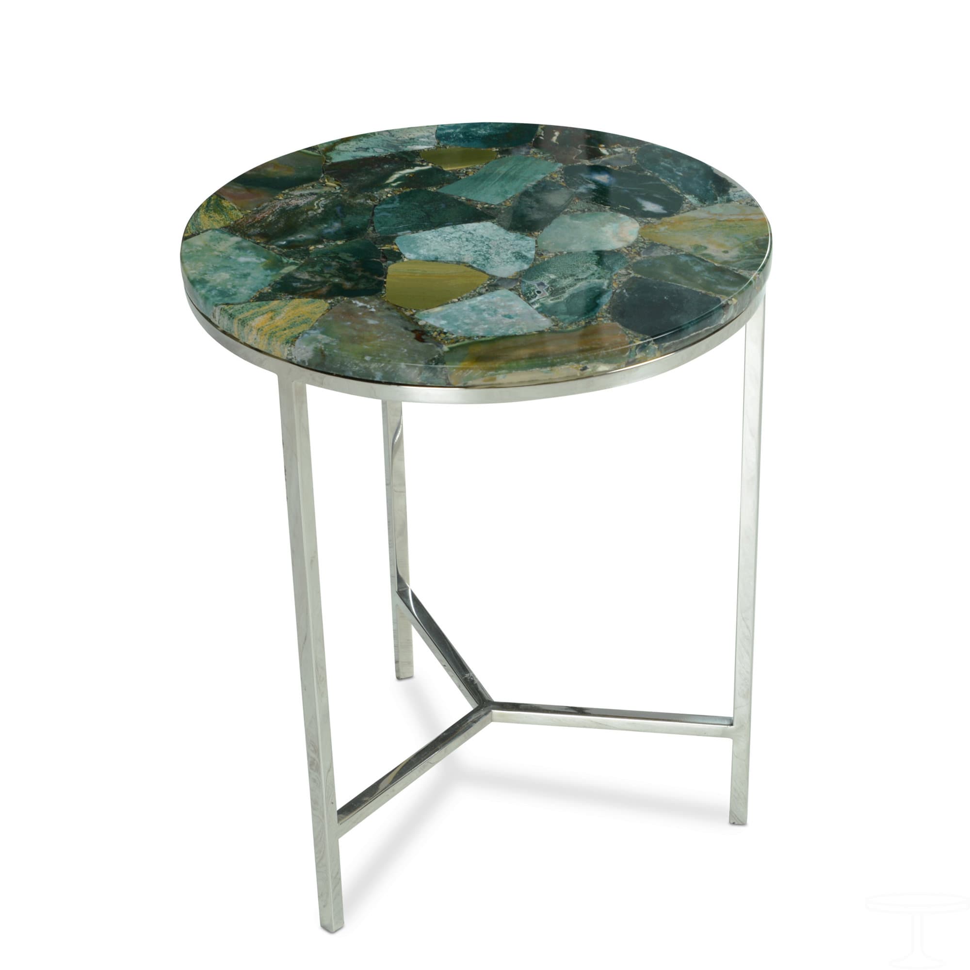 Latitude Run® Accent Side Table: Clean Lines, Jasper Stone Top In ...