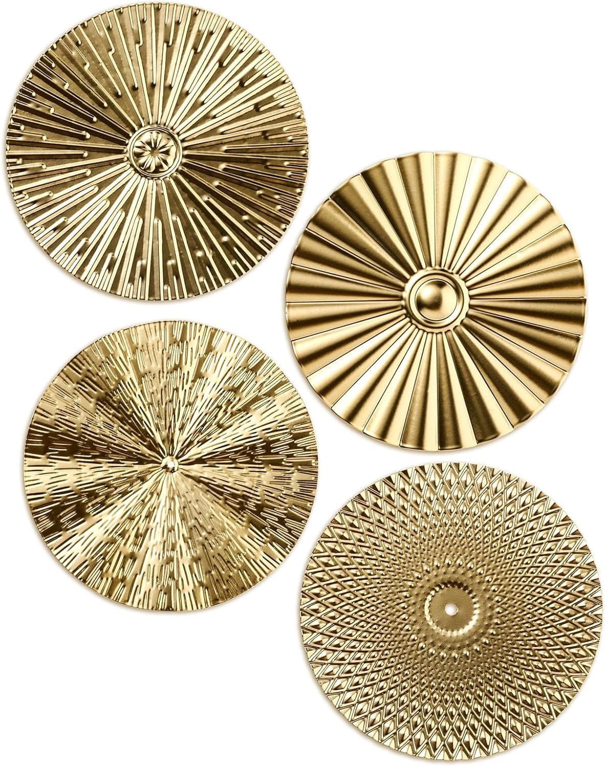 Mercer41 4-piece 12" Gold Sunburst Metal Wall Art | Wayfair