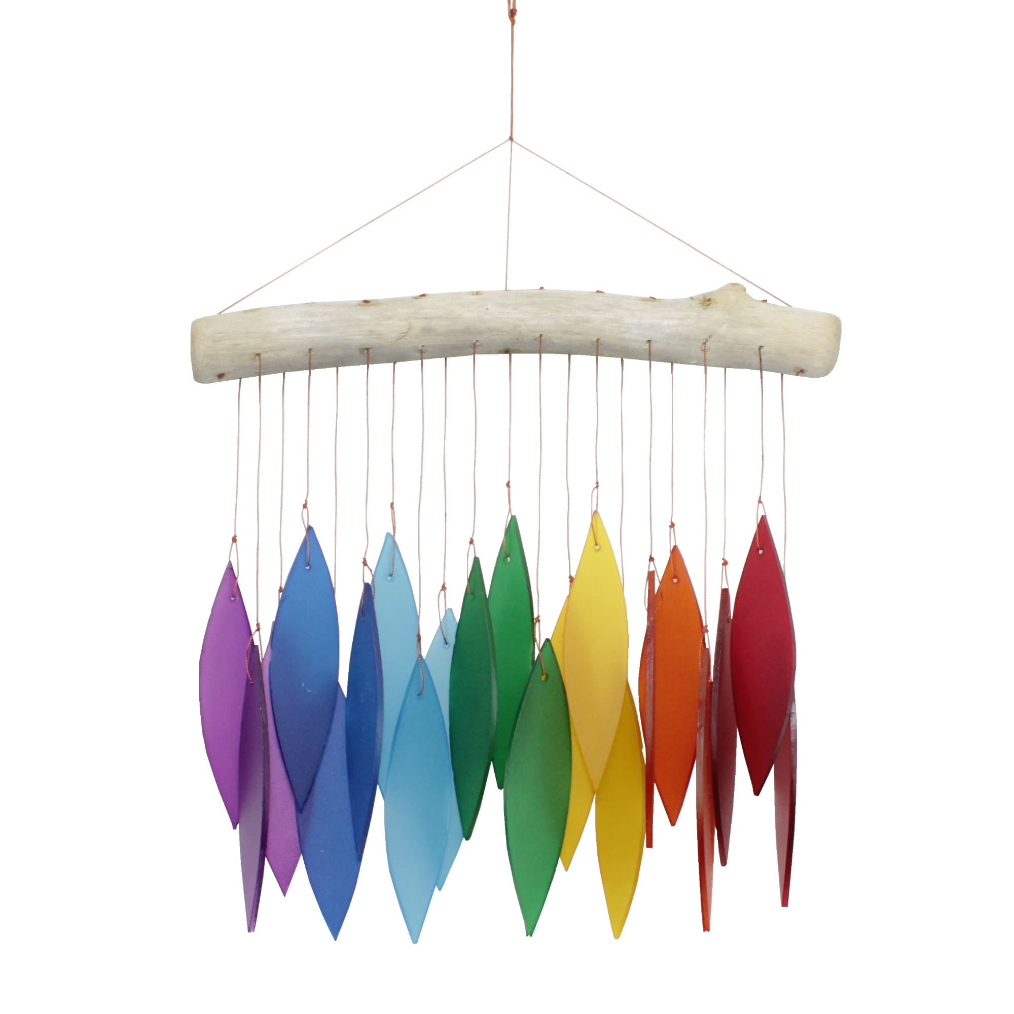 Cohasset Gifts & Garden Leaf Tumbled Glass Wind Chime & Reviews | Wayfair