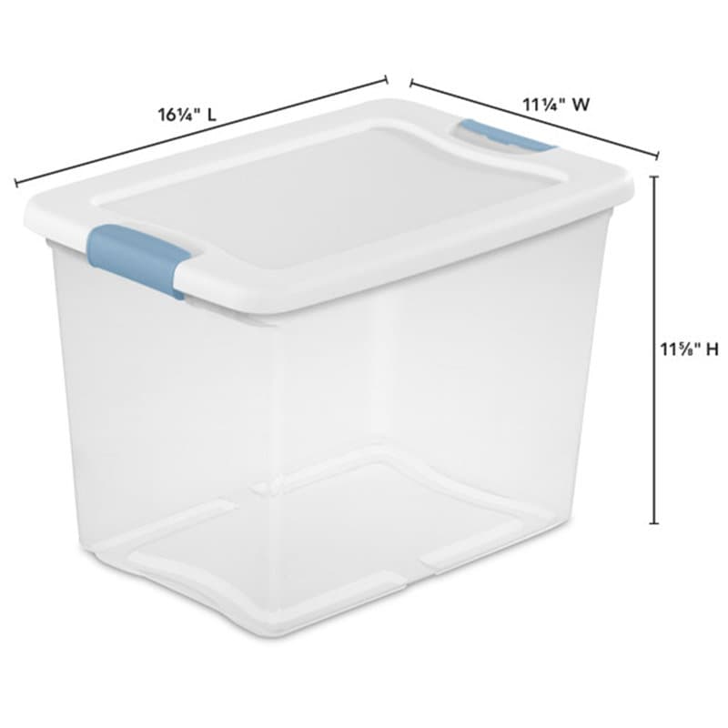 Sterilite Plastic Clear Stackable Latching Storage Box Container ...