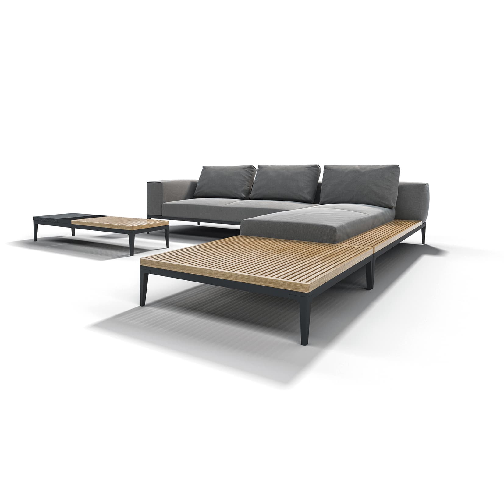 Gloster Grid 60" Aluminum Rectangular Coffee Table | AuthenTEAK