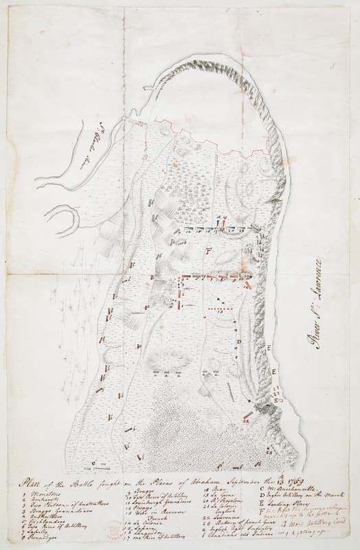 Plan of the Battle fought on the Plains of Abraham, September the 13th ...