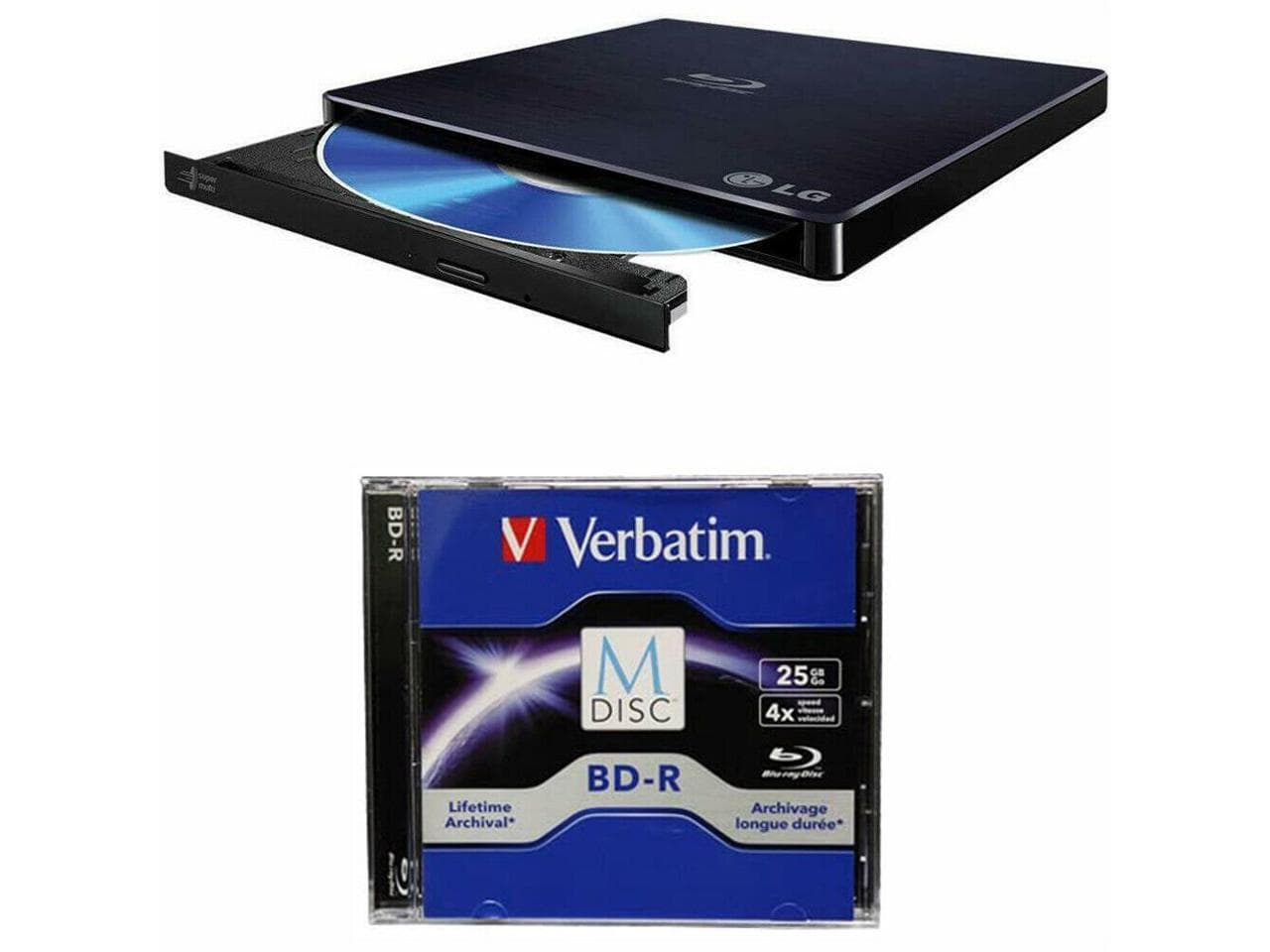 LG WP50NB40 6X Ultra Slim Portable Blu-ray BD CD DVD External Burner ...