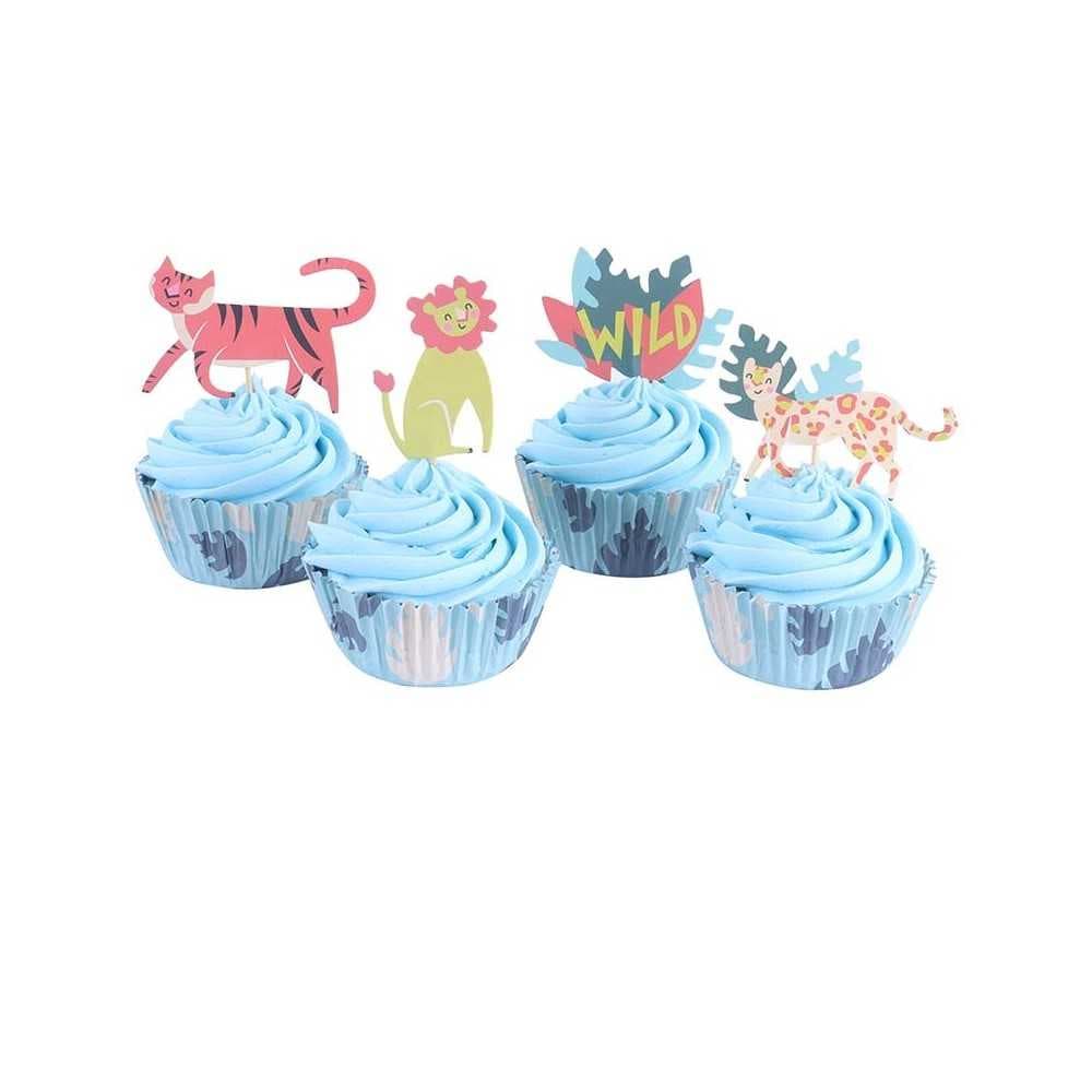 Go Wild Safari Animals Cupcake and Toppers Set by PME 24pcs