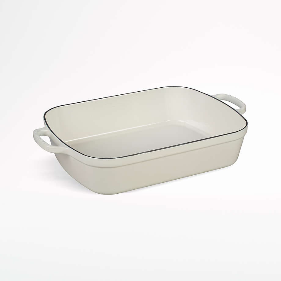 Le Creuset Signature 7-Qt. White Enameled Cast Iron Roasting Pan ...