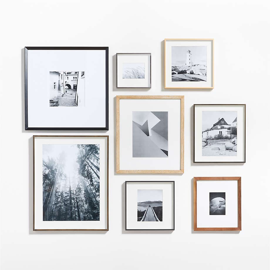 Mixed Material & Wood Gallery Wall Frame Set + Reviews | Crate & Barrel
