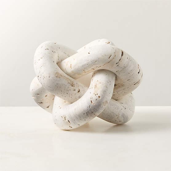 Ionic Modern Beige Marble Sculpture + Reviews | CB2 Canada