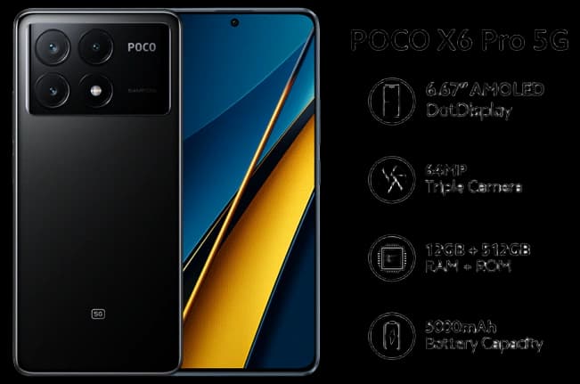Smartphone Xiaomi POCO X6 PRO NFC 5G 512GB 12GB RAM Tela 6,67" 120Hz ...