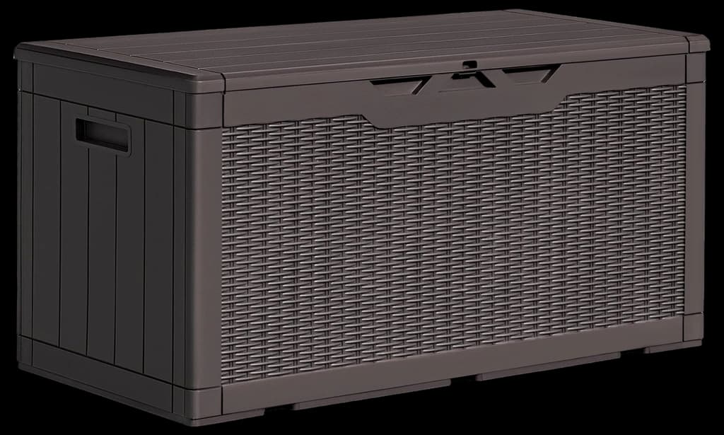 Suncast DBW9200 Mocha Wicker Resin Deck Box