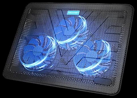 TECKNET Laptop Cooling Pad, 12"-15.6" Laptop Cooler, Gaming Cooling Pad Stand, Wind Speed Adjustable, 2 USB Powered Fans Cooling Pad