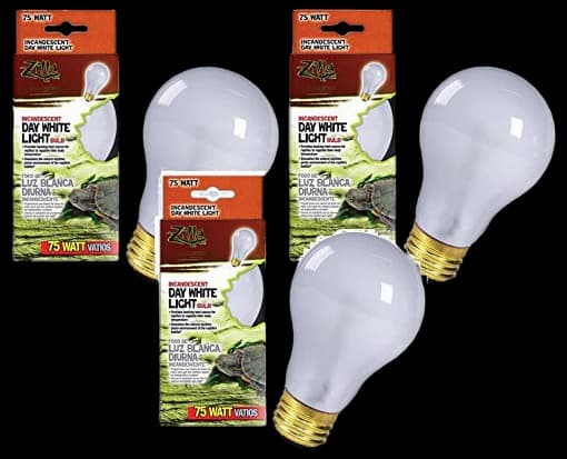 Zilla (3 Pack) Incandescent Bulb, Day White Light & Heat, 75 Watt