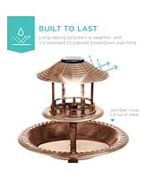 Best Choice Products Solar Outdoor Bird Bath Pedestal Fountain Garden ...