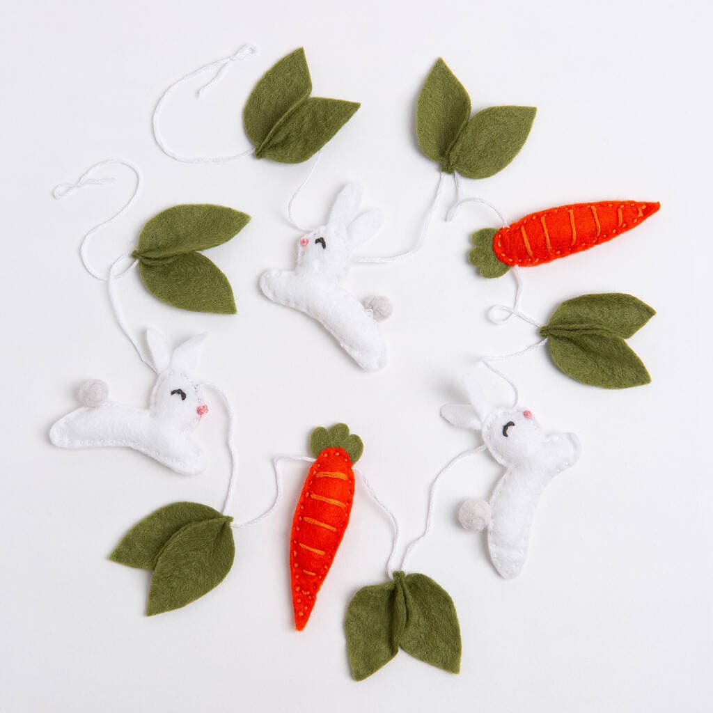 Carrot And Rabbit Garland Felt Craft Kit By Wool Couture