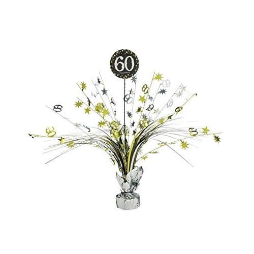 Amscan Sparkling Gold Celebration 60th Birthday - Centrepiece Spray ...