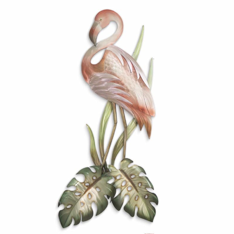 32" x 15" Stainless Steel Flamingo Tropical Metal Wall Art Plaque ...