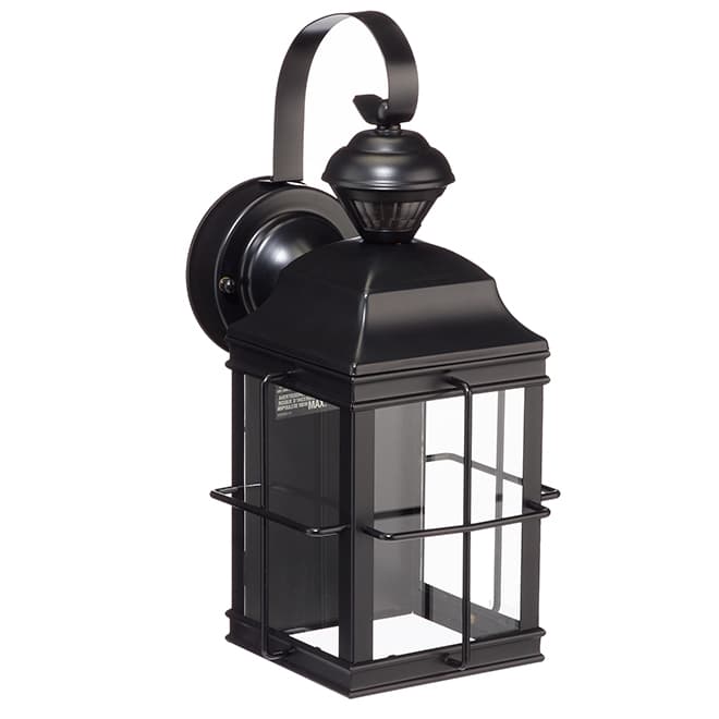 GLOBE ELECTRIC Globe Outdoor Motion-Activated Wall-Mount Lantern ...