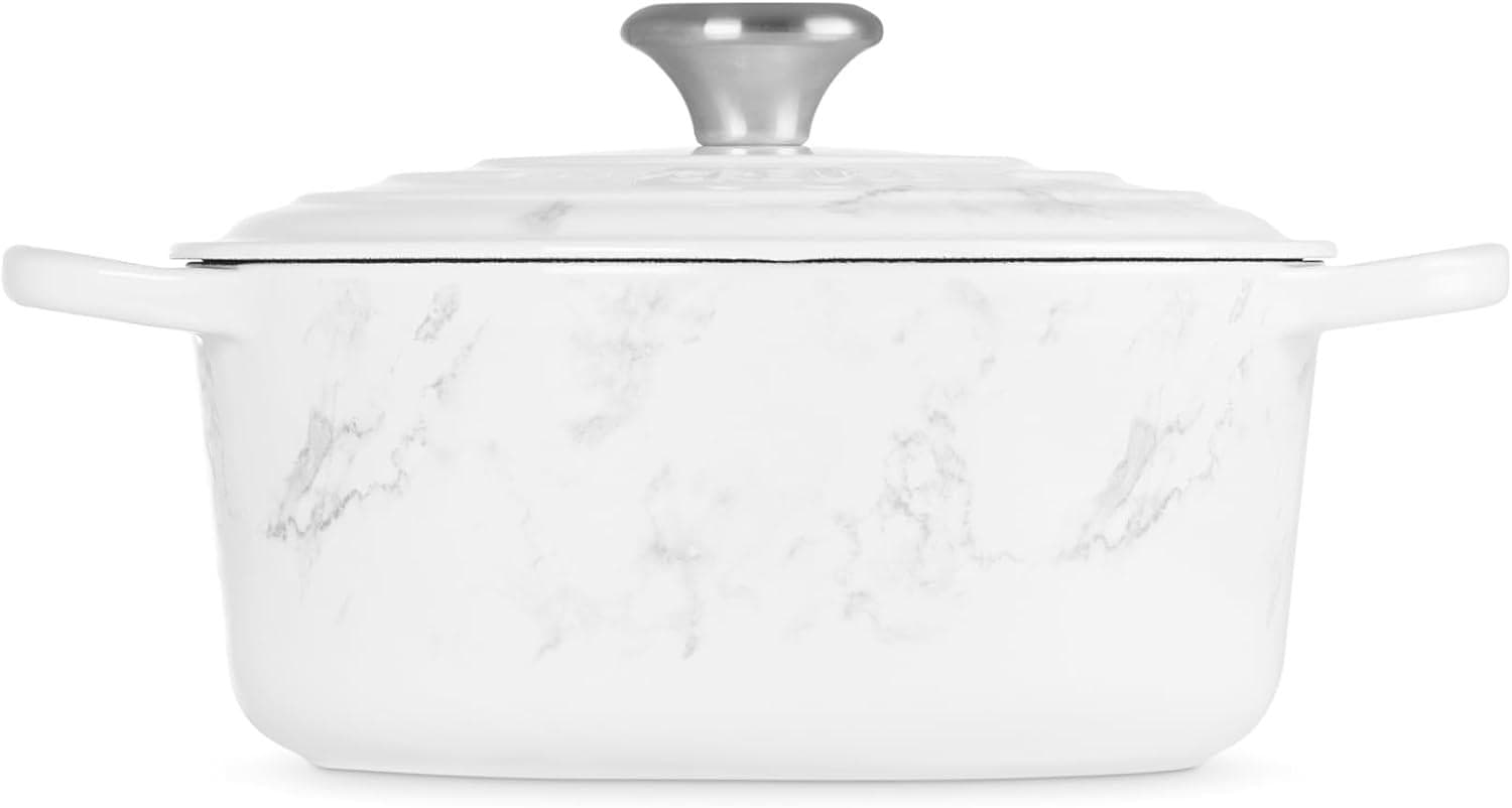 Le Creuset Signature Round Dutch Oven, 5.5qt., Peche(Marble) - Le Creuset