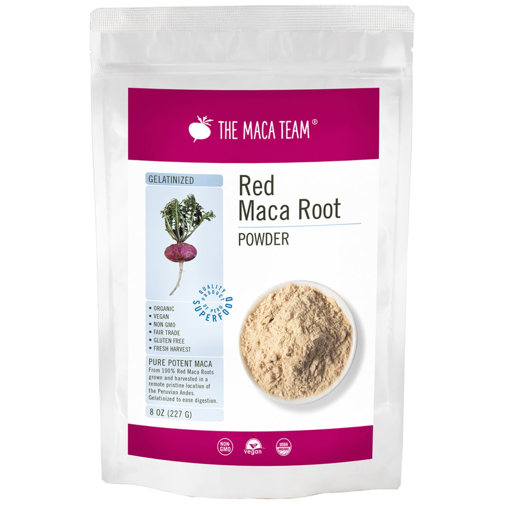 The Maca Team Organic Red Maca Root Powder (8oz) The Maca Team - Nature ...