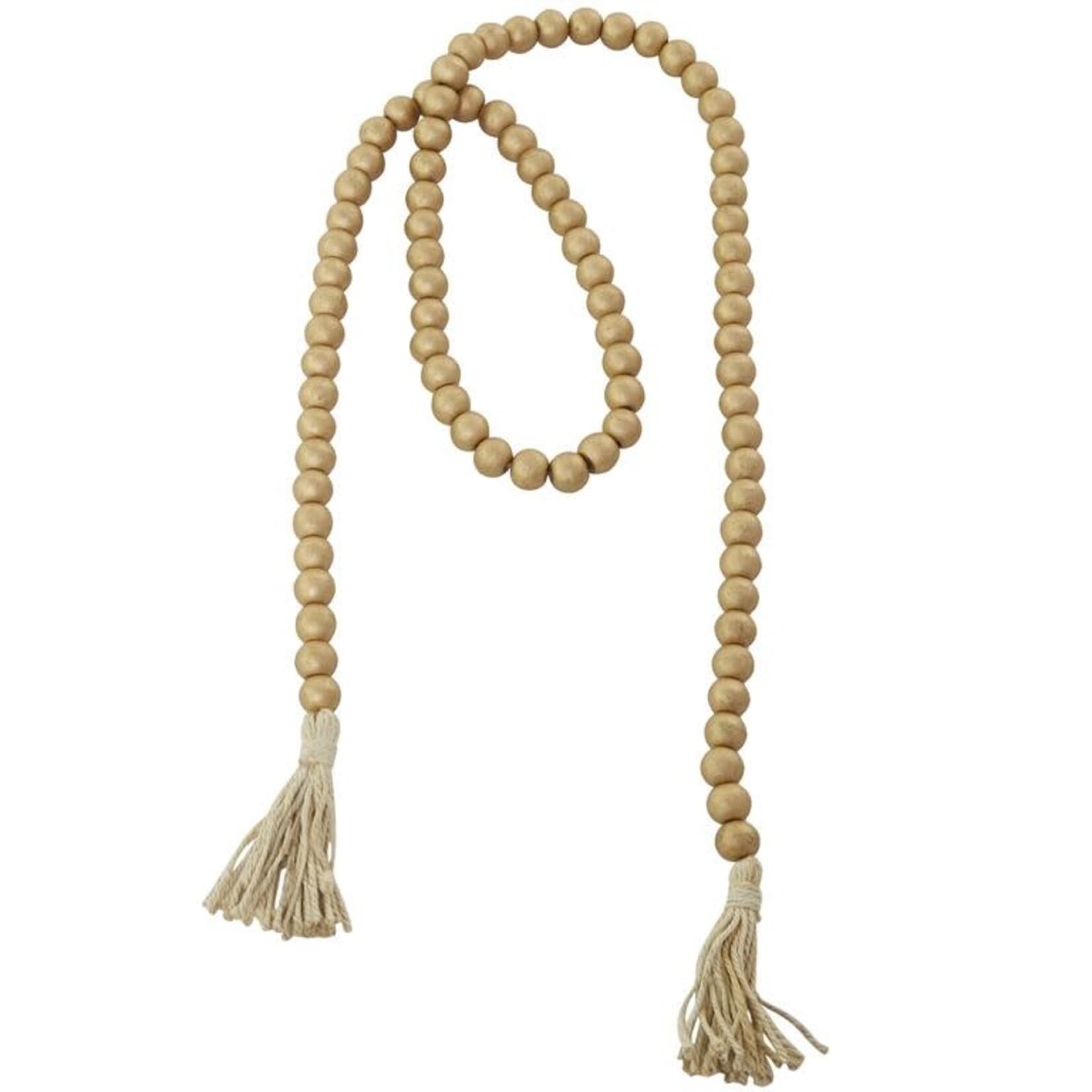 Wood Bead Garland Gold 80L (L5M) - Furniture Walk