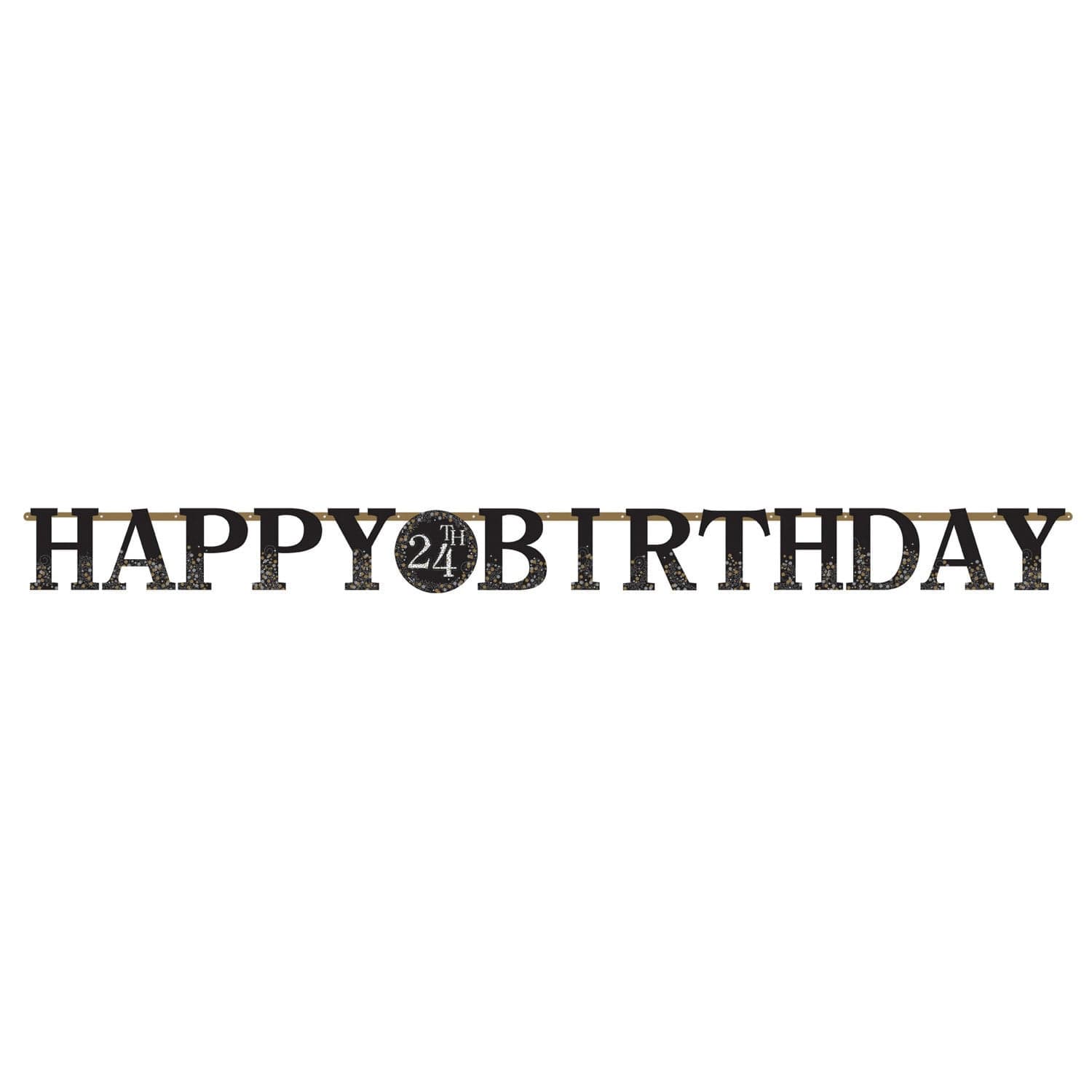 Amscan Letter Banner Sparkling Gold Celebrations with Add Any Age ...
