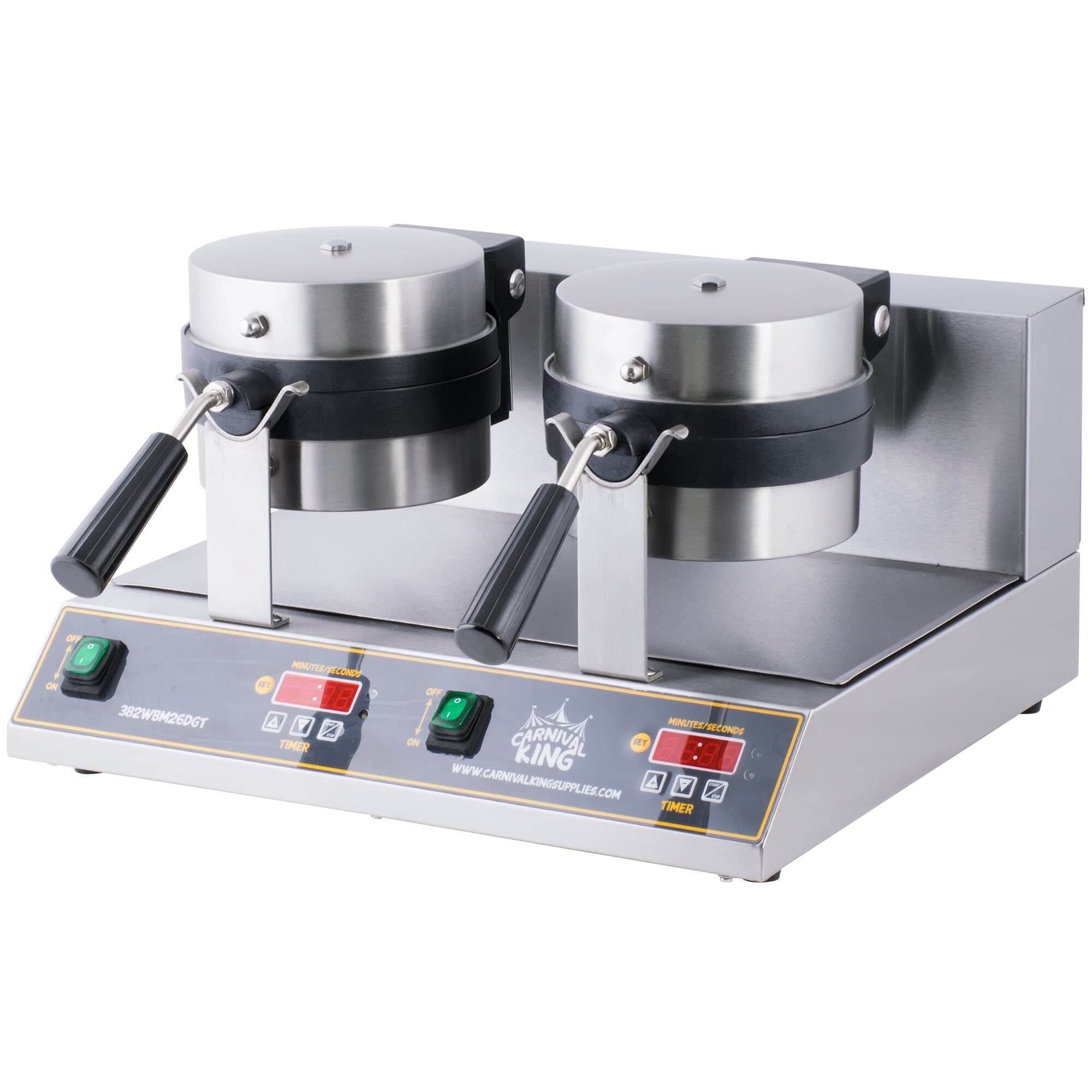 Carnival King WBM26DGT Non-Stick Double Belgian Waffle Maker with ...